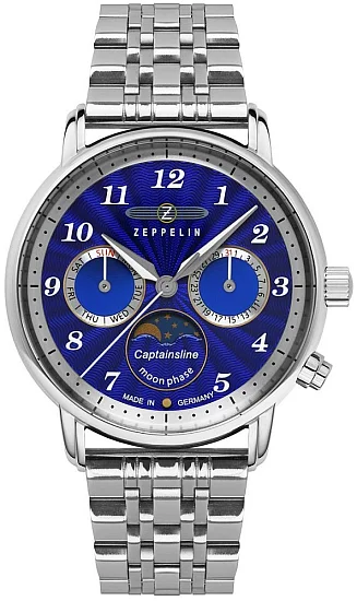 Zeppelin Ultramarin Captain Moonphase Day-Date Quartz ZE-86393M3