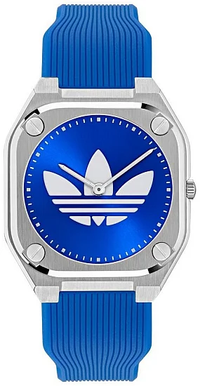 adidas Originals City Tech Thin Blue Dial Blue Silicone Strap AOFH25009