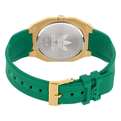 adidas Originals City Tech Thin Green Dial Green Silicone Strap AOFH25011