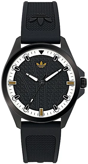 adidas Originals Iconic One Black Dial Black Silicone Strap AOFH25001