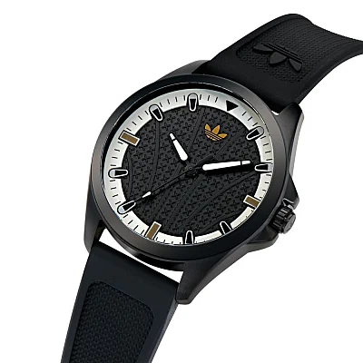 adidas Originals Iconic One Black Dial Black Silicone Strap AOFH25001