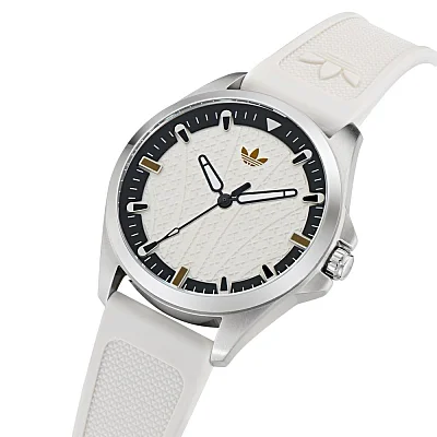adidas Originals Iconic One White Dial White Silicone Strap AOFH25002