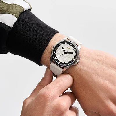 adidas Originals Iconic One White Dial White Silicone Strap AOFH25002