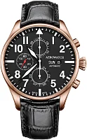 Aerowatch Les Grandes Classiques Gent Pilot Automatic Chronograph Day-Date A 61989 RO09