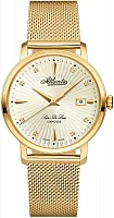Atlantic Super de Luxe Lady Mesh Diamonds Yellow Gold PVD 29355.45.37