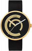 Bauhaus Walter Gropius Forum Centum Deluxe Leather Strap Yellow Gold PVD WG.014-01Z