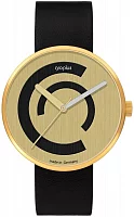 Bauhaus Walter Gropius Forum Centum Deluxe Leather Strap Yellow Gold PVD WG.014-03Z