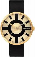Bauhaus Walter Gropius Forum Crossway Deluxe Leather Strap Yellow Gold PVD WG.013-01Z