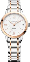 Baume & Mercier Classima Lady Automatic Date Steel White Dial 18k Gold Caps M0A10269
