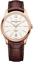 Baume & Mercier Clifton Gent Baumatic Date Leather Strap Grey Dial 18k Gold M0A10802