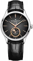Baume & Mercier Clifton Gent Baumatic Moonphase Date Leather Strap Grey Dial M0A10758