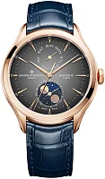 Baume & Mercier Clifton Gent Baumatic Moonphase Day-Date Leather Strap Grey Dial 18k Gold M0A10547