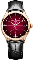 Baume & Mercier Clifton Gent Baumatic Date Leather Strap Red Dial 18k Gold M0A10591