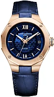 Baume & Mercier Riviera Gent Baumatic Date Leather Strap Blue Dial 18k Gold M0A10815