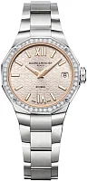 Baume & Mercier Riviera Lady Quartz Date Steel Grey Dial Diamonds M0A10796