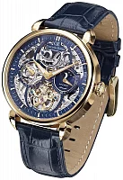 Carl von Zeyten Neukirch Automatic Moonphase GMT Skeleton Yellow Gold PVD Sapphire CVZ0005GBLS