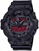 Casio G-Shock Analog-Digital Black and Bold Red GA-700BBR-1AER