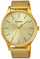 Casio Vintage Instashape Classic Circle Mesh Yellow Gold LTP-E140G-9AEF