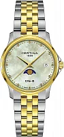 Certina DS-8 Moonphase Lady Bicolor Yellow Gold PVD C045.223.22.111.00