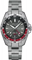 Certina DS-X GMT Anthracite Dial Black-Red Bezel Steel Bracelet C047.452.11.081.01