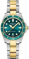 Certina DS Action Diver Lady Bicolor Yellow Gold PVD Green Dial C048.210.22.091.00