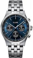 Cluse Antheor Multifunction Silver Bracelet Blue Reverse Panda Dial CW21008