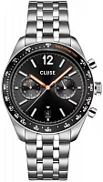 Cluse Aravis Dual Timer Steel Bracelet Black Dial CW25603