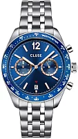 Cluse Aravis Dual Timer Steel Bracelet Blue Dial CW25601