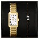 Cluse Belissena Yellow Gold White Dial and Golden Bracelet Set CG15001