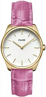 Cluse Feroce Petite Gold Pink Leather White Dial CW11213