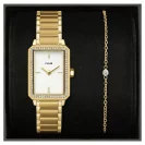 Cluse Fluette Gold Champagne Dial and Chain Bracelet Set CG11508