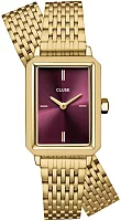 Cluse Fluette Gold Double Steel Wine Dial CW11516