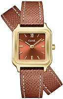 Cluse Gracieuse Gold Nutshell Double Leather Nutshell Dial CW11810