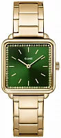 Cluse La Tetragone Gold Bracelet Forest Green Crystals CW10311