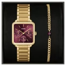 Cluse La Tetragone Multifunction Dark Cherry Dial and Bead Bracelet Set CG13801