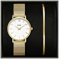 Cluse Minuit Mesh Gold PVD Bracelet Set CG10215