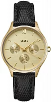 Cluse Minuit Multifunction Gold Black Lizard Strap CW10705