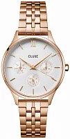 Cluse Minuit Multifunction Rose Gold White Dial Bracelet CW10702