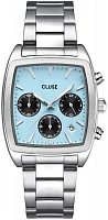 Cluse Quartaut Silver Bracelet Blue and Black Dial Chronograph CW52005