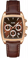 Cluse Quartaut Silver Leather Rose Gold Dial Chronograph CW52006