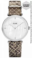 Cluse Triomphe Silver White Pearl Leather Soft Grey Python CW0101208009