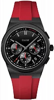 Cluse Vigoureux Chrono Red Silicone Black Dial CW20810