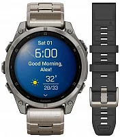 Garmin Fenix 8 47mm Sapphire Titanium Bezel, Titanium Bracelet & Silicone Strap Set AMOLED GPS 010-02904-40