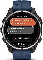 Garmin Quatix 8 Pro 47mm Sapphire Titanium Bezel, Blue Silicone Strap AMOLED HR GPS 010-03198-51