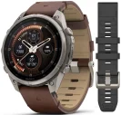 Garmin Fenix 9 Pro 47mm inReach Sapphire Titanium, Walnut Leather & Silicone Strap Set AMOLED HR GPS 010-04336-41