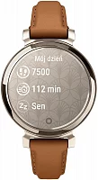 Garmin Lily 2 Classic 35mm Digital Smartwatch Cream Gold Aluminum, Tan Leather Strap HR 010-02839-02