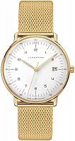Junghans Max Bill Ladies Yellow Gold PVD Sapphire Mesh 47/7452.46