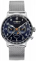 Zeppelin LZ129 Hindenburg Quartz Moonphase Mesh ZE-7036M-3