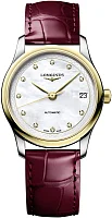Longines Master Collection Automatic White Pearl Diamonds 34mm Gold Caps 18k L2.450.5.87.2