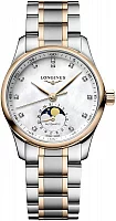 Longines Master Collection Lady Moonphase Diamonds 18k Gold Caps L2.409.5.89.7